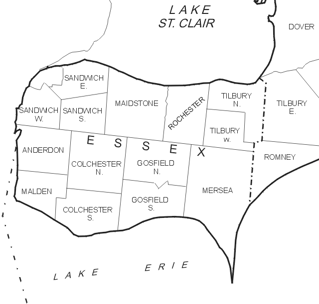 Map of Township in Essex Count With Drill Core